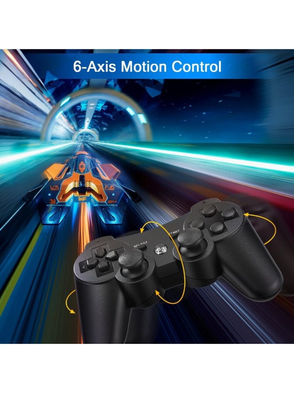 2 Pack Wireless PS3 Controllers with Charging Cables - Compatible Gaming - Picture 4 of 6